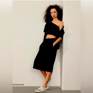 Athleta RETROTERRY MID RISE SKIRT, black XS